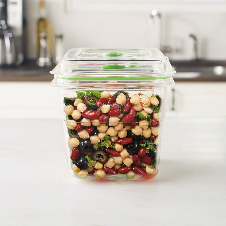 FoodSaver FFC008X recipiente per cibo Quadrato Scatola 1,8 L Verde, Trasparente 1 pz