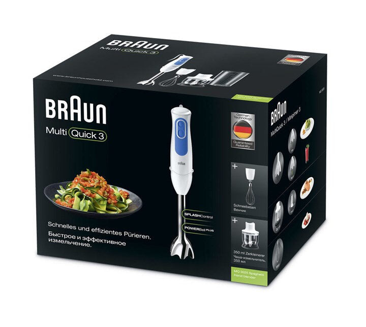 Braun MQ 3025 Spaghetti 600 L Frullatore ad immersione 700 W Blu, Bianco