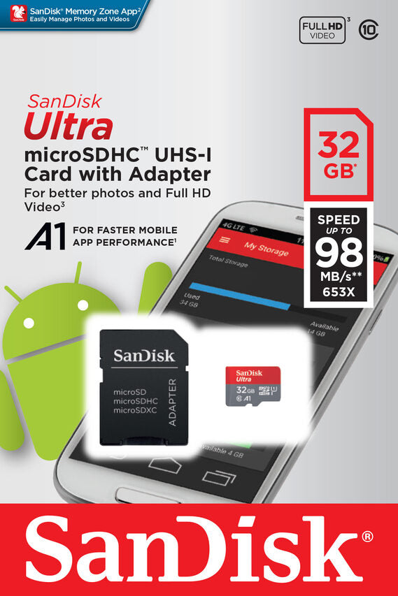 SanDisk Ultra 32 GB MicroSDHC UHS-I Classe 10