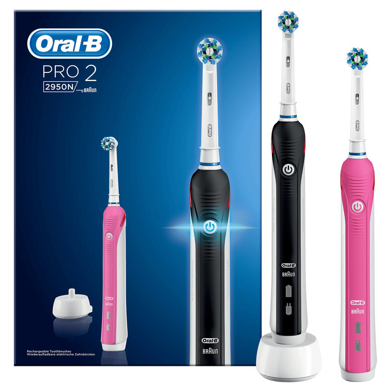 Oral-B PRO 2 2950N CrossAction Adulto Spazzolino rotante-oscillante Rosa, Nero