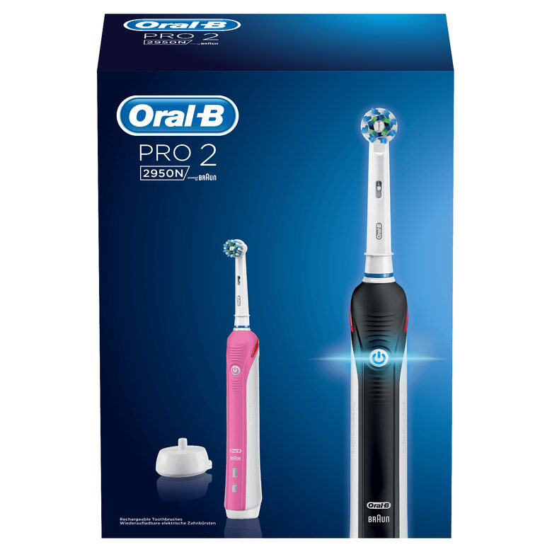 Oral-B PRO 2 2950N CrossAction Adulto Spazzolino rotante-oscillante Rosa, Nero