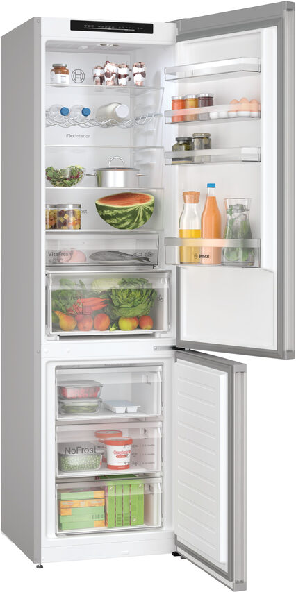 Bosch Serie 4 KGN392LCF frigorifero con congelatore Libera installazione 363 L C Acciaio inossidabile