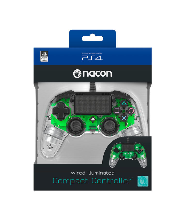 NACON PS4OFCPADCLGREEN periferica di gioco Verde, Trasparente Gamepad Analogico/Digitale PlayStation 4