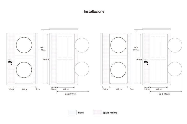 LG WashTower WT1210BBF Colonna Bucato 12/10kg AI DD, Classe A, Pannello unificato