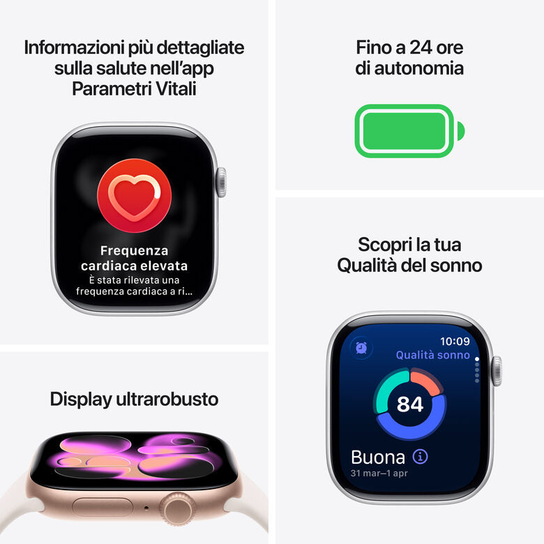 Apple Watch Series 11 GPS 42mm Cassa Alluminio Jet Black con Sport Band Nero - M/L