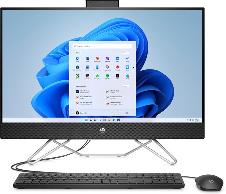 HP 27-cb0002nl AMD Ryzen™ 3 5300U 68,6 cm (27") 1920 x 1080 Pixel PC All-in-one 8 GB DDR4-SDRAM 512 GB SSD Windows 11 Home Wi-Fi 5 (802.11ac) Nero
