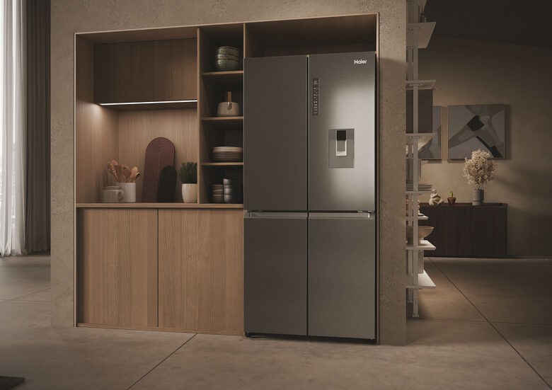 Haier HCR3818EWMM Libera installazione 463 L Platino, Acciaio inox