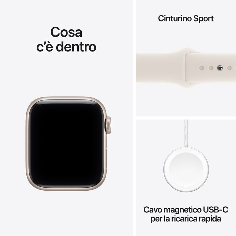 Apple Watch SE (3nd generation) SE 3 GPS 40mm Cassa Alluminio Galassia con Sport Band Galassia - S/M