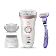 Braun Silk-épil 9 9-870, Epilatore Donna Bianco/Oro Rosa Per Una Rimozione Duratura Dei Peli