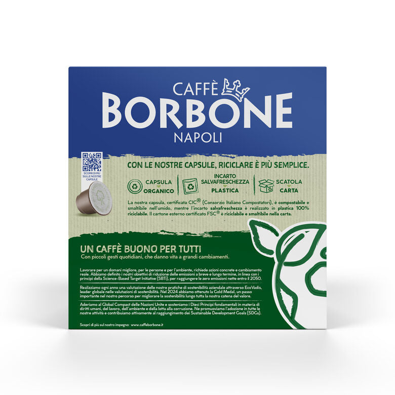 Caffè Borbone Capsule Compatibili Sistema Nespresso - Miscela 100% Arabica Compostabili - Smaltibili In Raccolta Umido - 50 Capsule