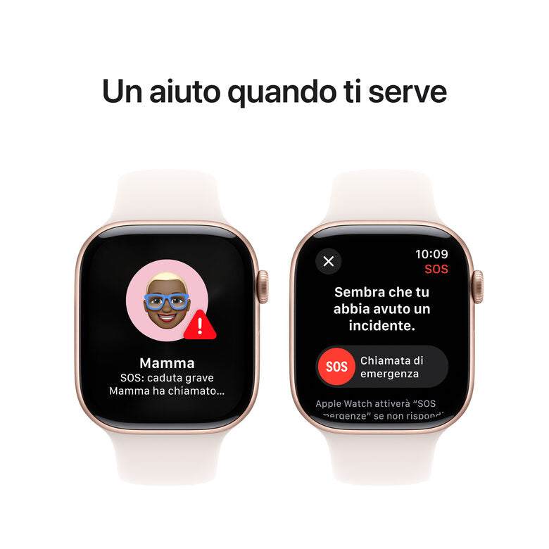 APPLE Watch Series 10 GPS 46mm in alluminio color oro rosa con cinturino Sport rosa fard - S/M