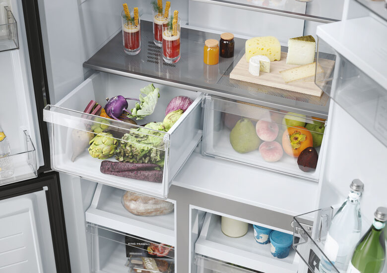 Haier HCR3818EWMM Libera installazione 463 L Platino, Acciaio inox