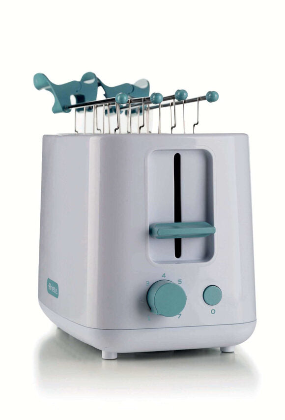 Ariete 157 Tostapane Breakfast, 760W, Capacità 2 fette di pane, Pinze in acciaio inox, 7 livelli di doratura, Pulsante stop, Tocco freddo, White