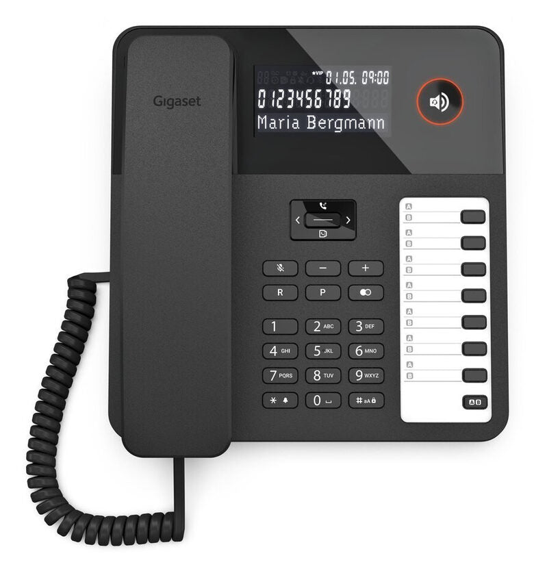 Gigaset telefono da tavolo o da parete con Filo Desk 600 Nero