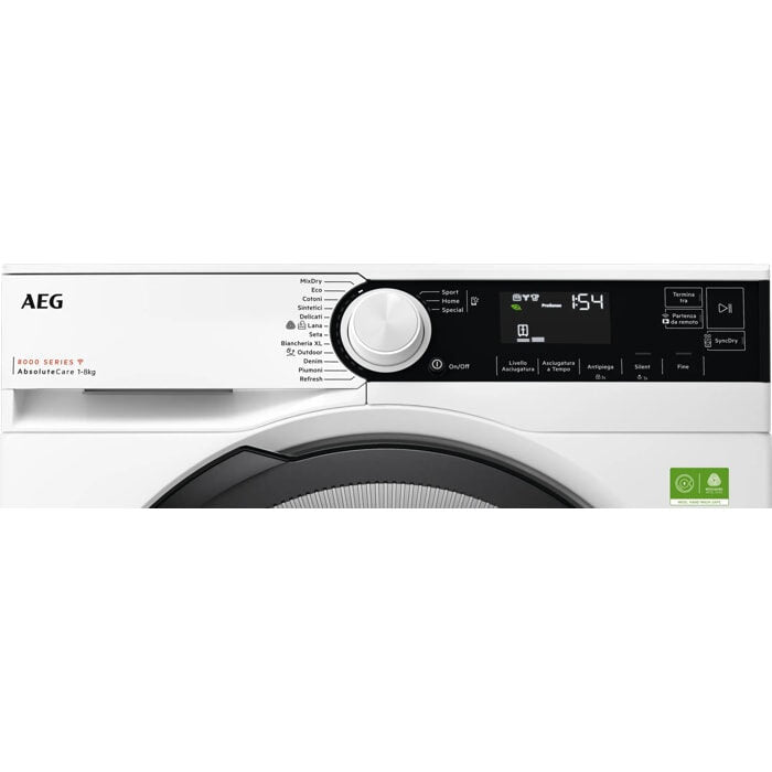 AEG TR8BGH38YA asciugatrice Libera installazione Caricamento frontale 8 kg Bianco