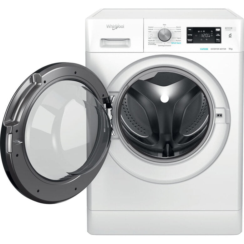Whirlpool FFB 9479 BV IT Lavatrice A Libera Installazione 9 Kg, 1400 Giri, Tecnologia 6° Senso, Freshcare+ Con Vapore, Classe B, Bianco