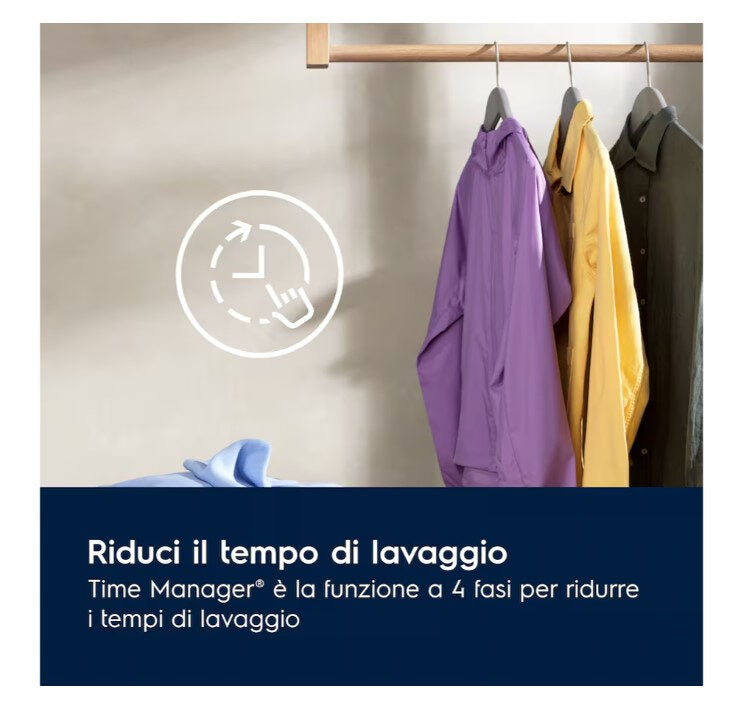 Electrolux EW6FBG19G Serie 600 Lavatrice A Libera Installazione 9 Kg, 1400 Giri, Motore Inverter+, Hygiene, Time Manager®, SensiCare, Classe A, Bianco