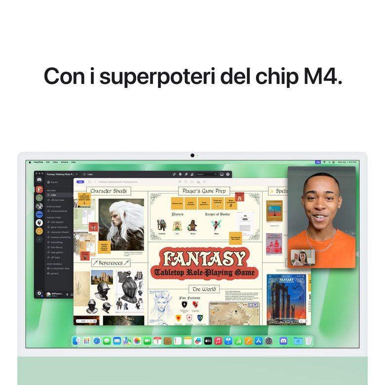 Apple iMac 24"Retina Display 4,5K, Chip M4 con CPU 8‑core, GPU 8‑core, 16GB, 256GB SSD, Verde