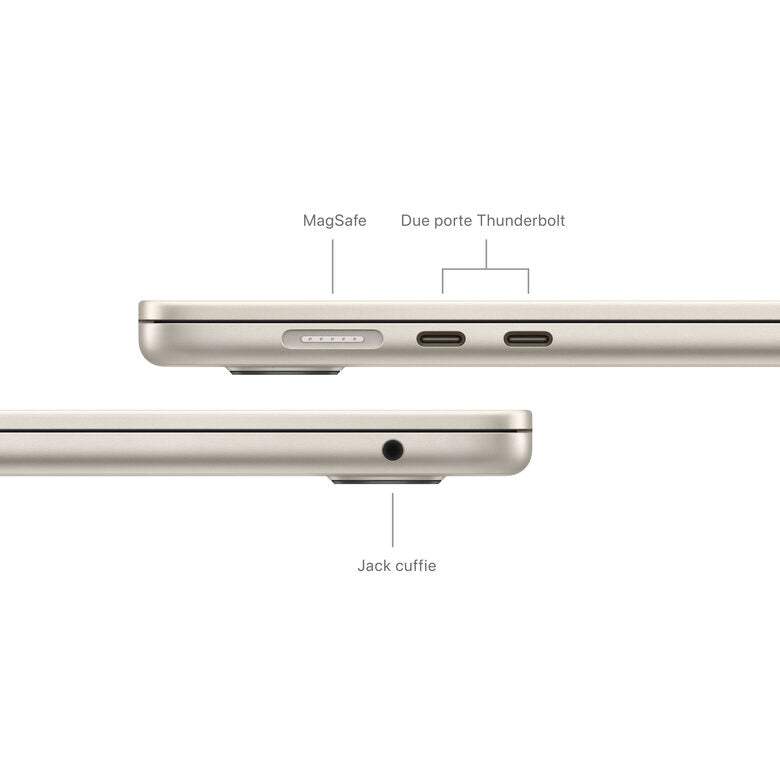 Apple MacBook Air 15": Chip M3 con CPU 8-core e GPU 10-core, 512GB SSD - Galassia