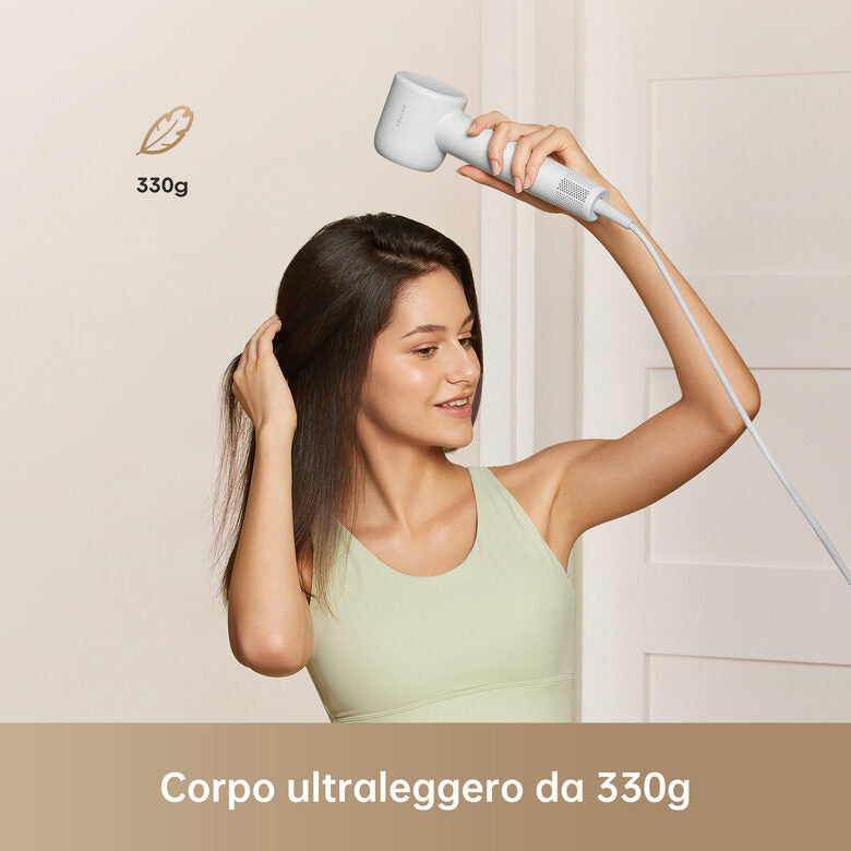 Dreame Hair Dryer Gleam Asciugacapelli ad alta velocità con motore brushless da 110.000 giri/min e 1.600 W, Grigio