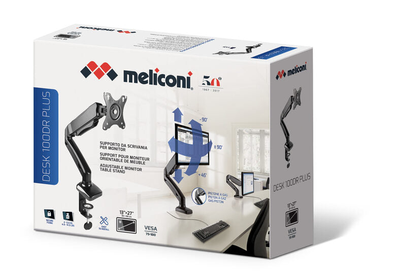 Meliconi Desk 100 DR Plus 68,6 cm (27") Nero