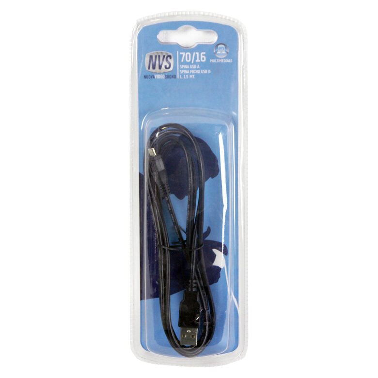nuovaVideosuono 70/16 cavo USB 1,5 m USB 2.0 USB A Micro-USB B Nero