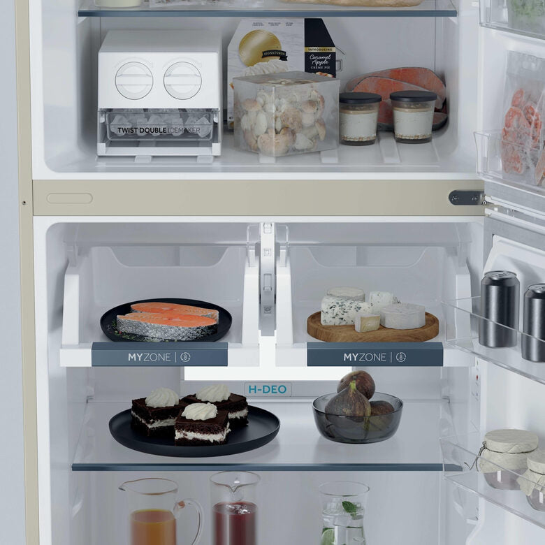 Haier HPR5718DNPC Frigorifero Combinato A Libera Installazione, Total No Frost, Classe D, Crema