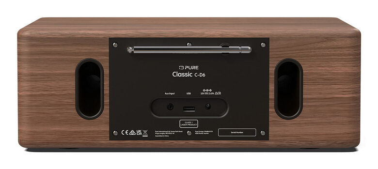 Pure Classic C-D6 Portatile Digitale Nero, Noce