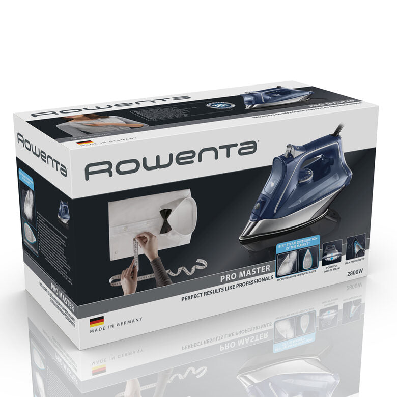 Rowenta DW8215 PRO Master Ferro da Stiro a Vapore con Funzione Anticalcare, Erogazione Continua da 45 g/min, Potenza 2800 W, Acciaio Inossidabile