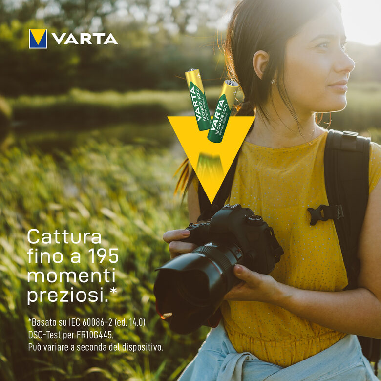 Varta Recharge Accu Power AAA 1000 mAh Blister da 2 (Batteria NiMH Accu Precaricata, Micro, ricaricabile, pronta all'uso)