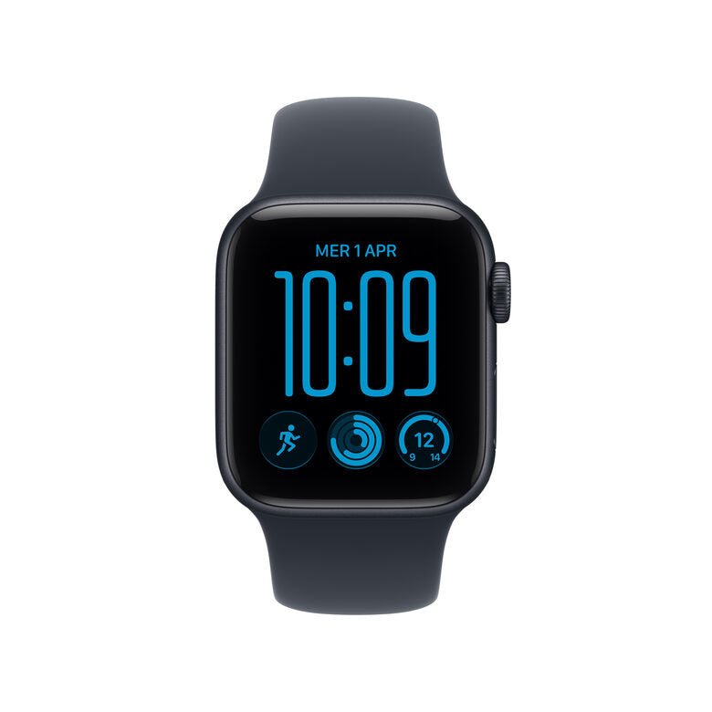 Apple Watch SE (3nd generation) SE 3 GPS, Cassa 40 mm in alluminio mezzanotte con Cinturino Sport blu marino - S/M