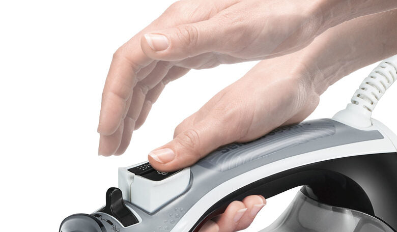 Bosch TDA70EASY ferro da stiro Ferro da stiro a secco e a vapore Piastra Ceranium Glissée 2400 W Nero, Bianco