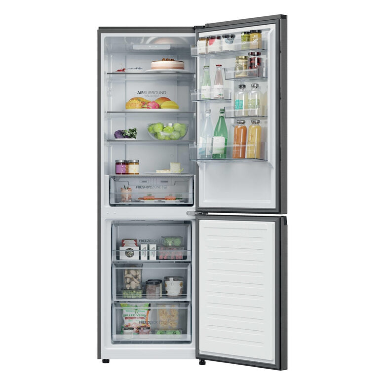 Haier HDPR1618ANPD Series 1 Pro Frigorifero Combinato A Libera Installazione, No Frost, Classe A, Acciaio Inox