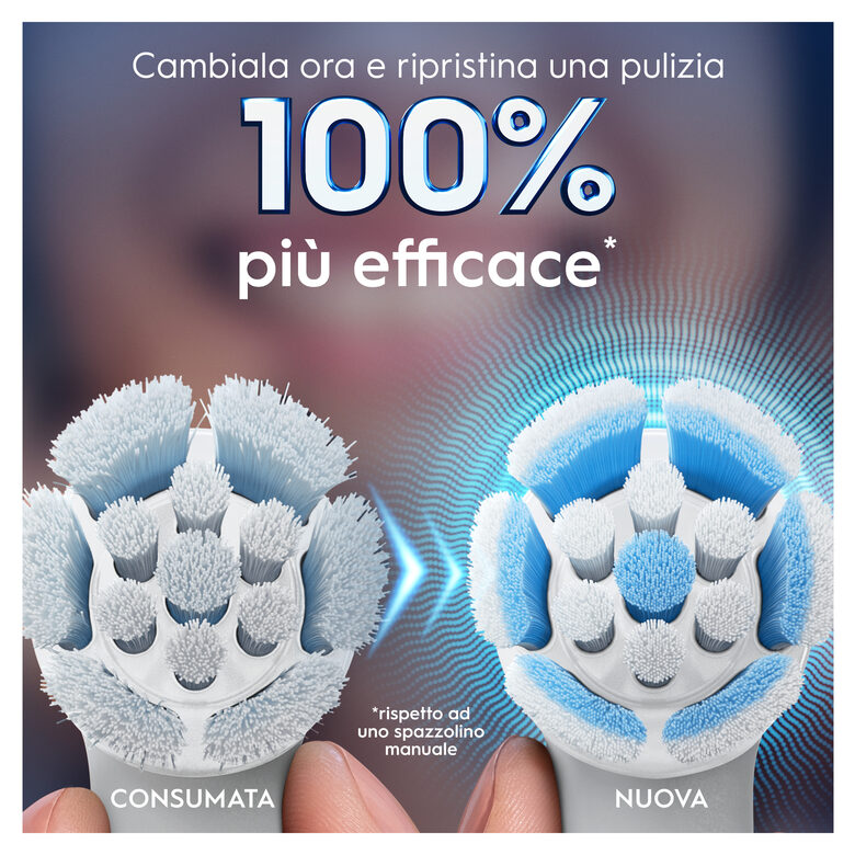 Oral-B Testine di Ricambio iO Series Gentle Care Bianche, Testine Rotonde Originali, per Gengive Sensibili, 2 Testine