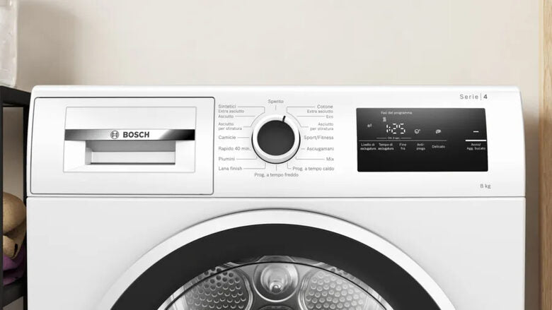 Bosch WTH85208II Serie 4 Asciugatrice A Libera Installazione 8 Kg, Pompa Di Calore, Auto Dry, Filtro Easy Clean, SensitiveDrying, Classe E, Bianco