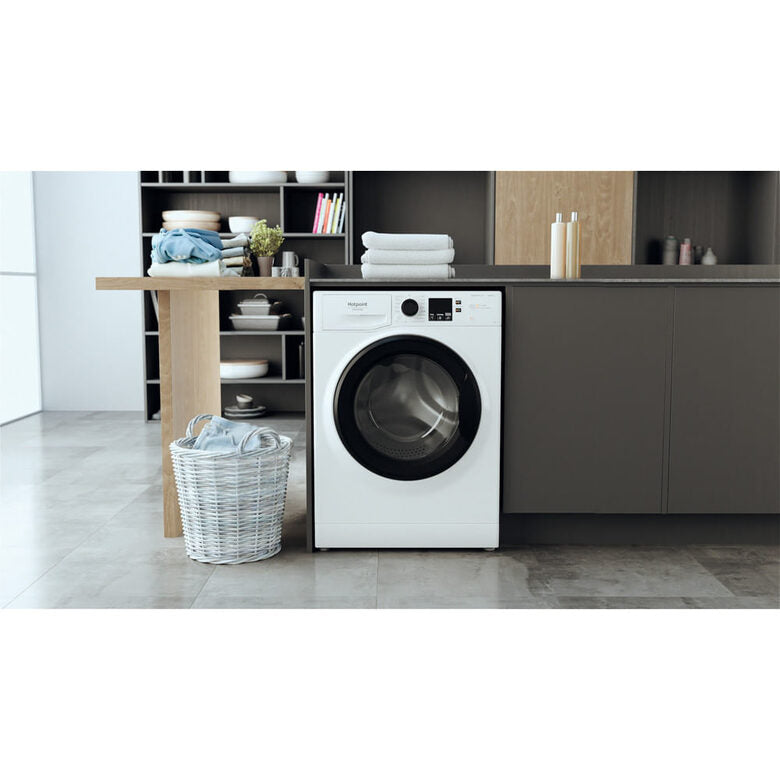 Hotpoint Ariston NF1046WKIT Lavatrice A Libera Installazione 10 Kg, 1400 Giri, Steam Hygiene, Anti Allergy, Antimacchia, Classe A, Bianco