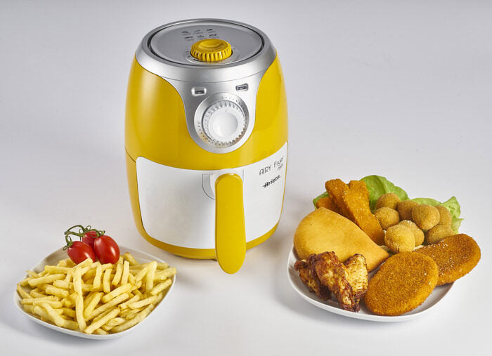 Ariete Airy fryer mini Singolo 2 L Indipendente 1000 W Friggitrice ad aria calda Argento, Bianco, Giallo