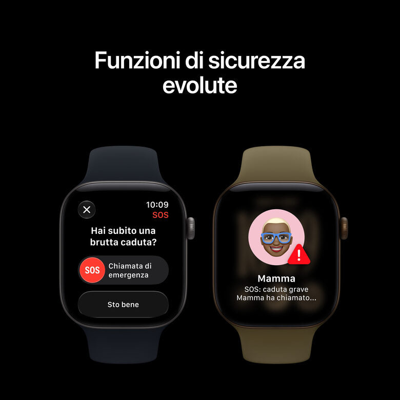Apple Watch Series 12 GPS + Cellular, cassa 42 mm in alluminio color bronzo scuro con cinturino Sport oliva - S/M