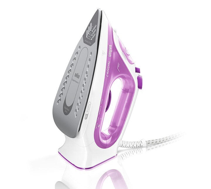 Braun TexStyle 3 SI 3030 Ferro da stiro a secco e a vapore Piastra in ceramica Ultra Glide 2300 W Rosa