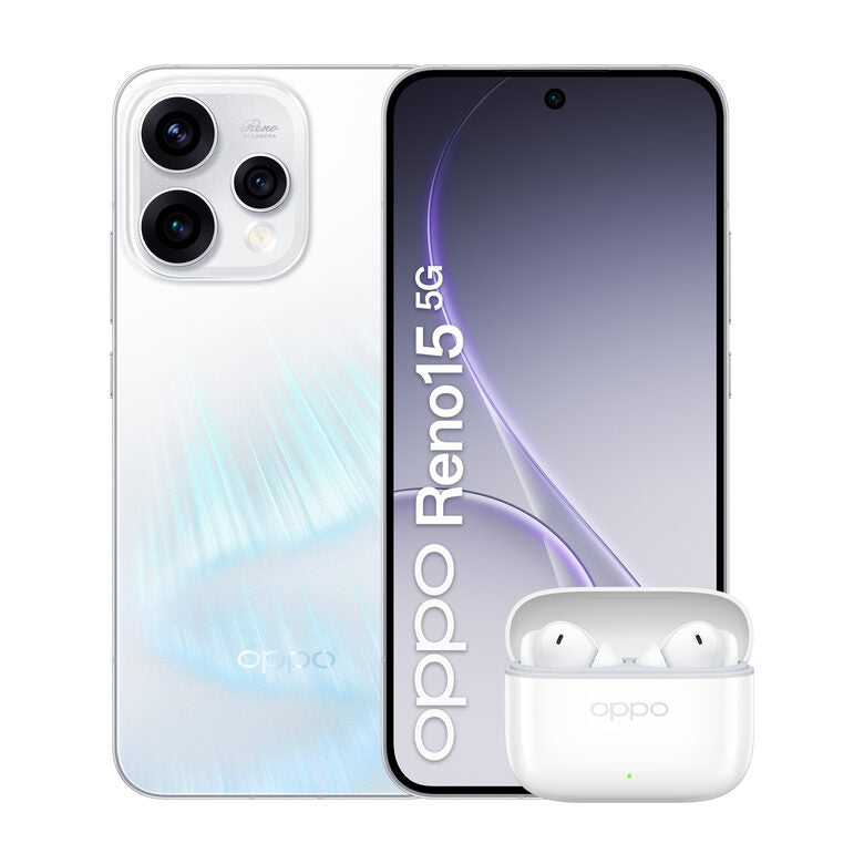 OPPO Reno15 5G Smartphone Aurora White Box