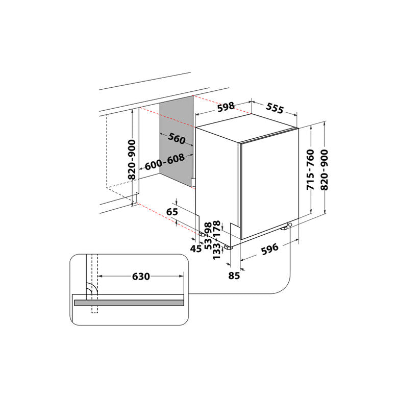 Hotpoint H7I HT59 L Lavastoviglie a Incasso Scomparsa Totale 15 coperti B