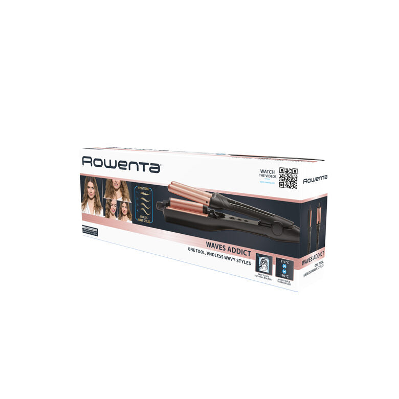 Rowenta Waves Addict CF4710 , Arricciacapelli, un'Infinità di Acconciature Ondulate, 4 Posizioni