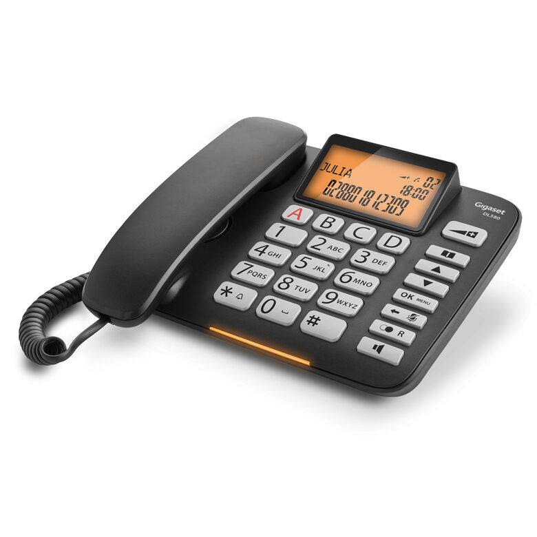 Gigaset DL580 telefono Telefono analogico Identificatore di chiamata Nero