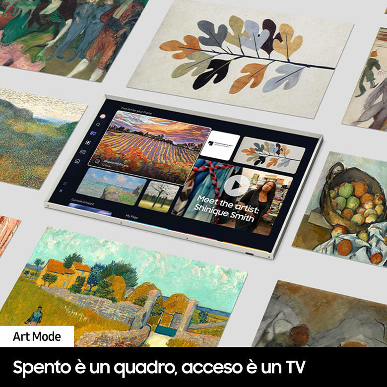 Samsung QE85LS03DAUXZT Televisione Smart TV 85 Pollici Qled 4K The Frame Black Matte Display Processore Quantum 4K Modern Frame Design Dolby Atmos