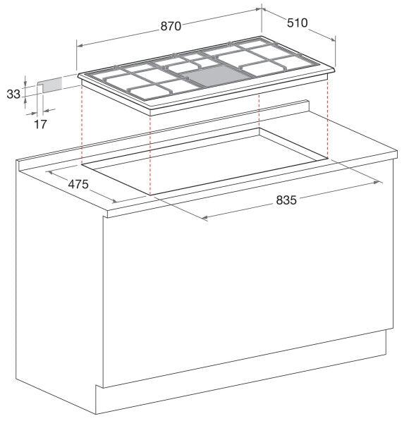 Hotpoint PHN 960MST (AV) R/HA piano cottura Avena Da incasso Gas 6 Fornello(i)