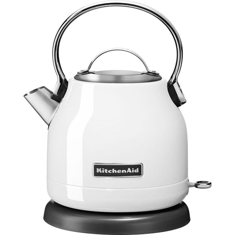 KitchenAid 5KEK1222EWH bollitore elettrico 1,25 L 2200 W Nero, Acciaio inox, Bianco