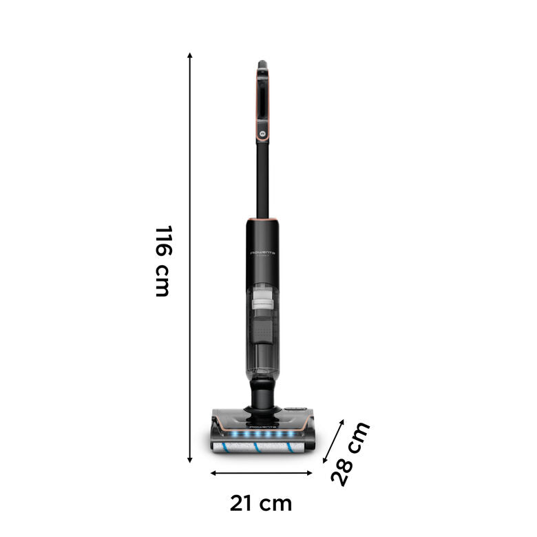Rowenta X-Clean 7 , Lavapavimenti Senza Fili, Autonomia 50', Tecnologia Smart, Assistente Vocale, Autopulizia e Asciugatura, Luci Led, Pulizia Bordi, GZ5736