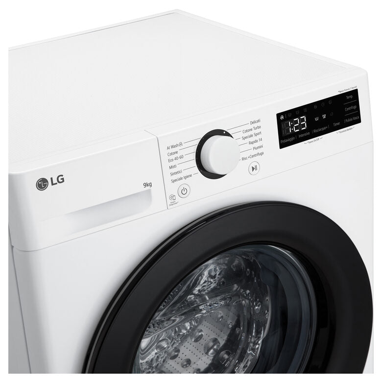 LG F4R3009NNWB Lavatrice 9kg AI DD, Classe A-10%, 1400 giri, Lavaggio con AI