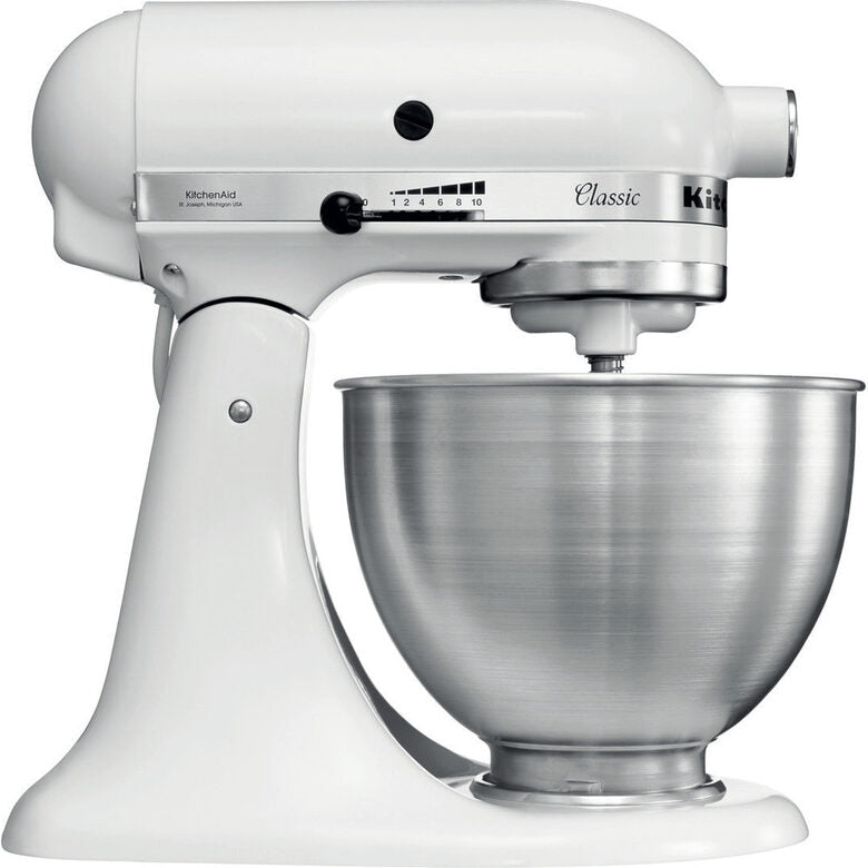 KitchenAid 5K45SS Sbattitore con base 275 W Acciaio inossidabile, Bianco