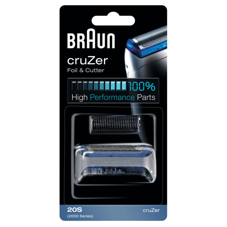 Braun Testina Di Ricambio 20S Color Argento - Compatibile Con I Rasoi CruZer